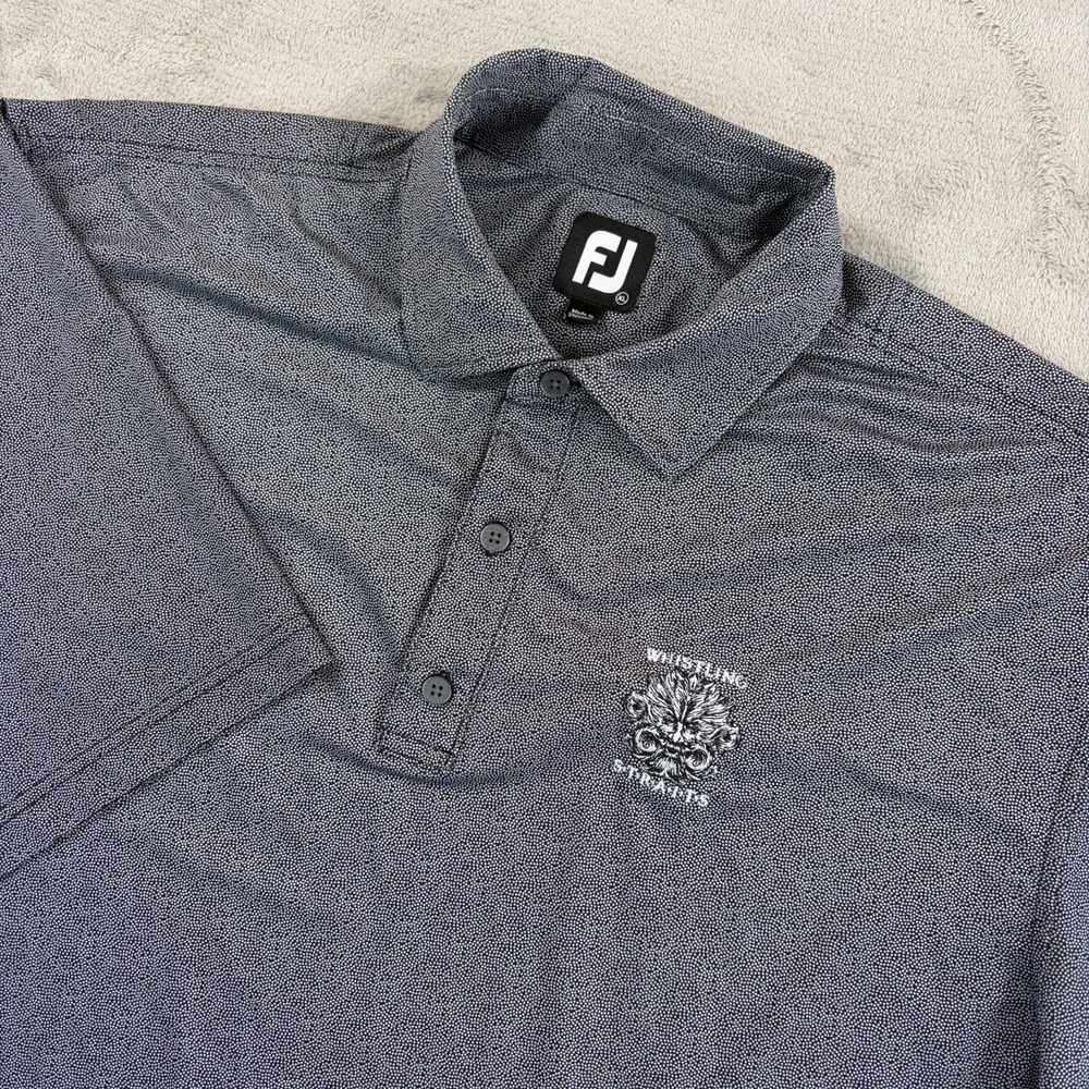 FootJoy x Whistling Straits Golf Performance Polo Shirt in Black Geo Men XL